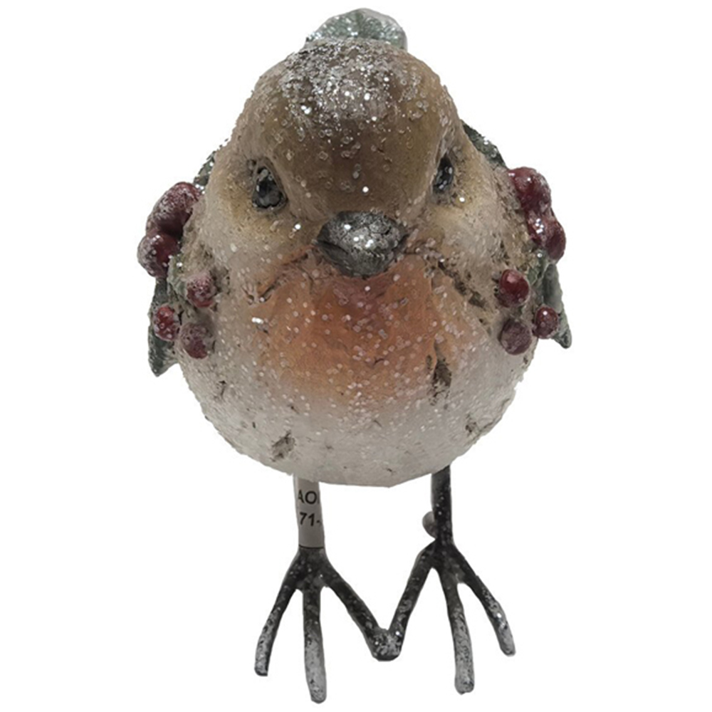 Rustic Robin Ornament Brown Image 5