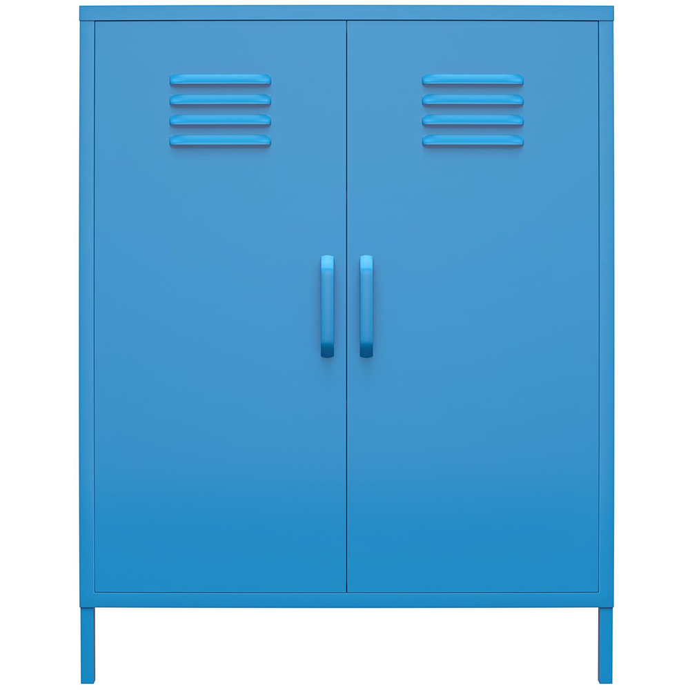 Novogratz Cache 2 Door Blue Metal Locker Storage Cabinet Image 3