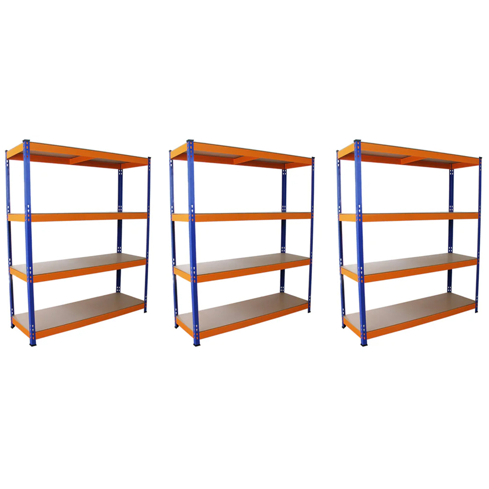 Monster Shop S-Rax Blue and Orange Metal Racking Units 180 x 150 x 50cm 3 Pack Image 1