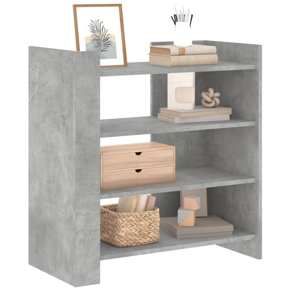 vidaXL 4 Shelf Concrete Grey Wooden Sideboard Image 3