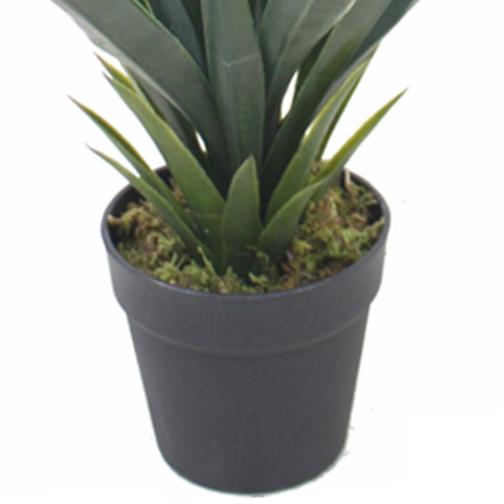 Leaf Artificial Yucca Plant in Gold Planter 90cm Image 6
