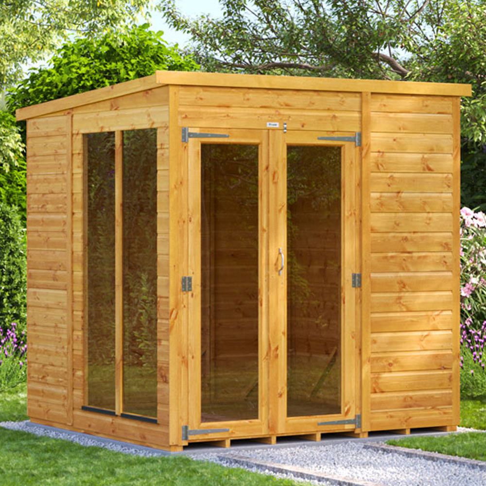 Power Sheds 6 x 6ft Double Door Pent Traditional Summerhouse Image 2