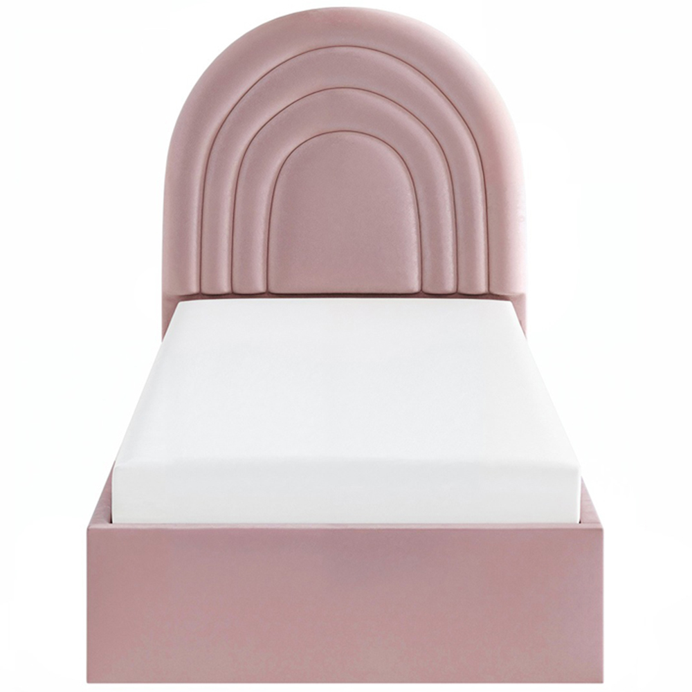 Flair Ava Single Pink Velvet Ottoman Bed Image 3