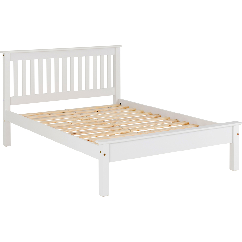 Seconique Monaco Double White Low End Bed Image 2