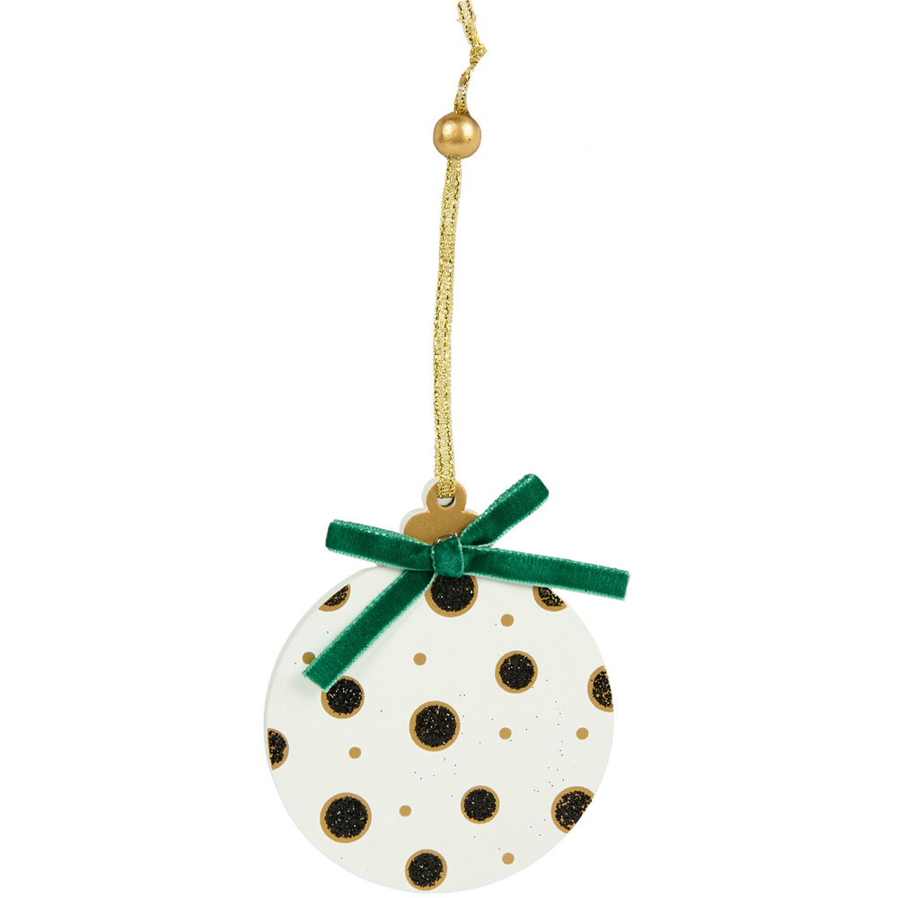 Set of 8 Black and White Christmas Hanging Decorations Image 5
