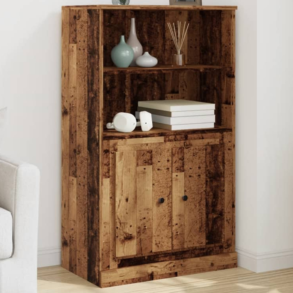 vidaXL 2 Door 2 Shelf Old Wood Highboard Image 1
