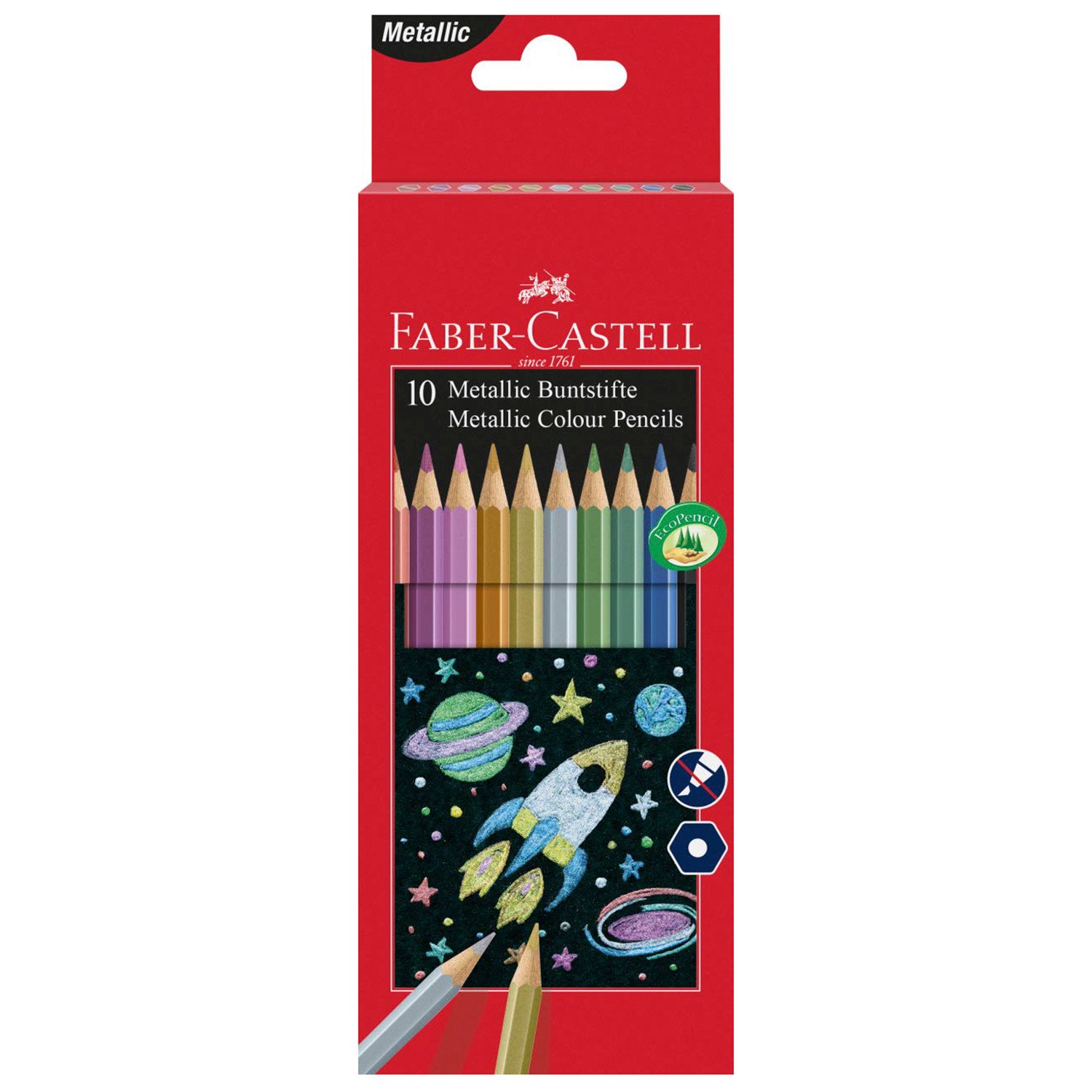 Faber-Castell Metallic Colouring Pencils 10 Pack Image