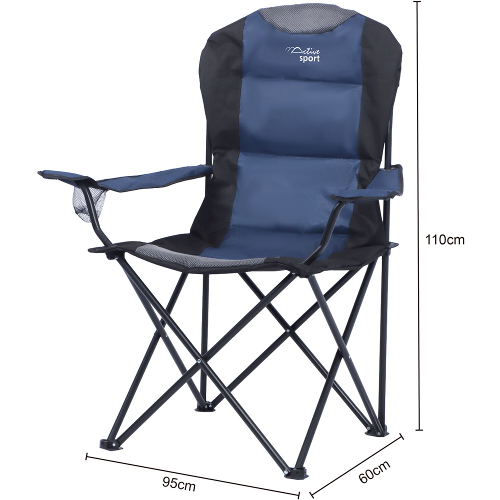 Padded Foldable Camping Chair Blue Image 9