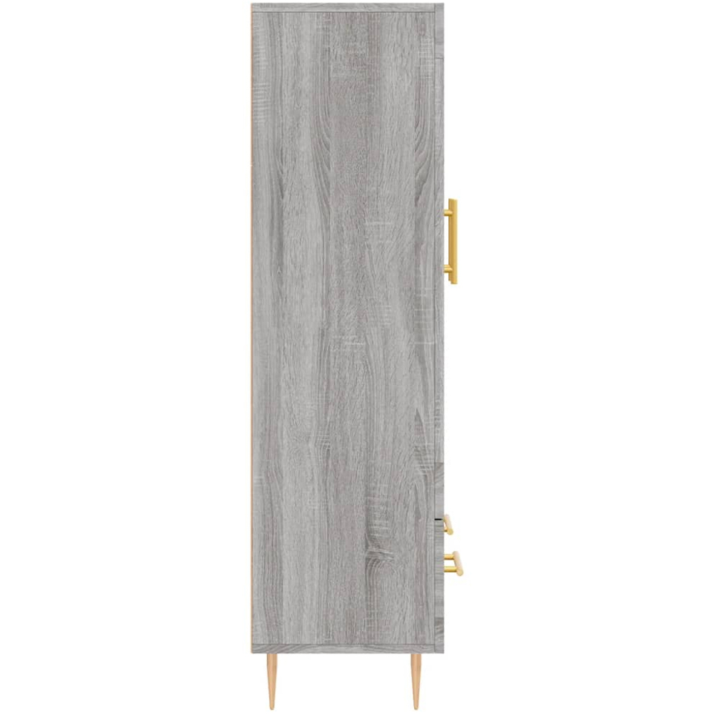 vidaXL 2 Glass Door Single Drawer Grey Sonoma Highboard Image 7