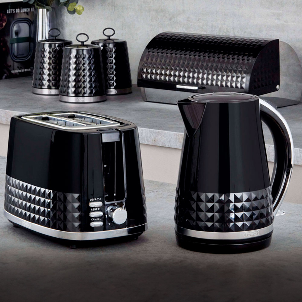 Tower T20082BLK Black and Chrome Solitaire 2 Slice Toaster Image 5