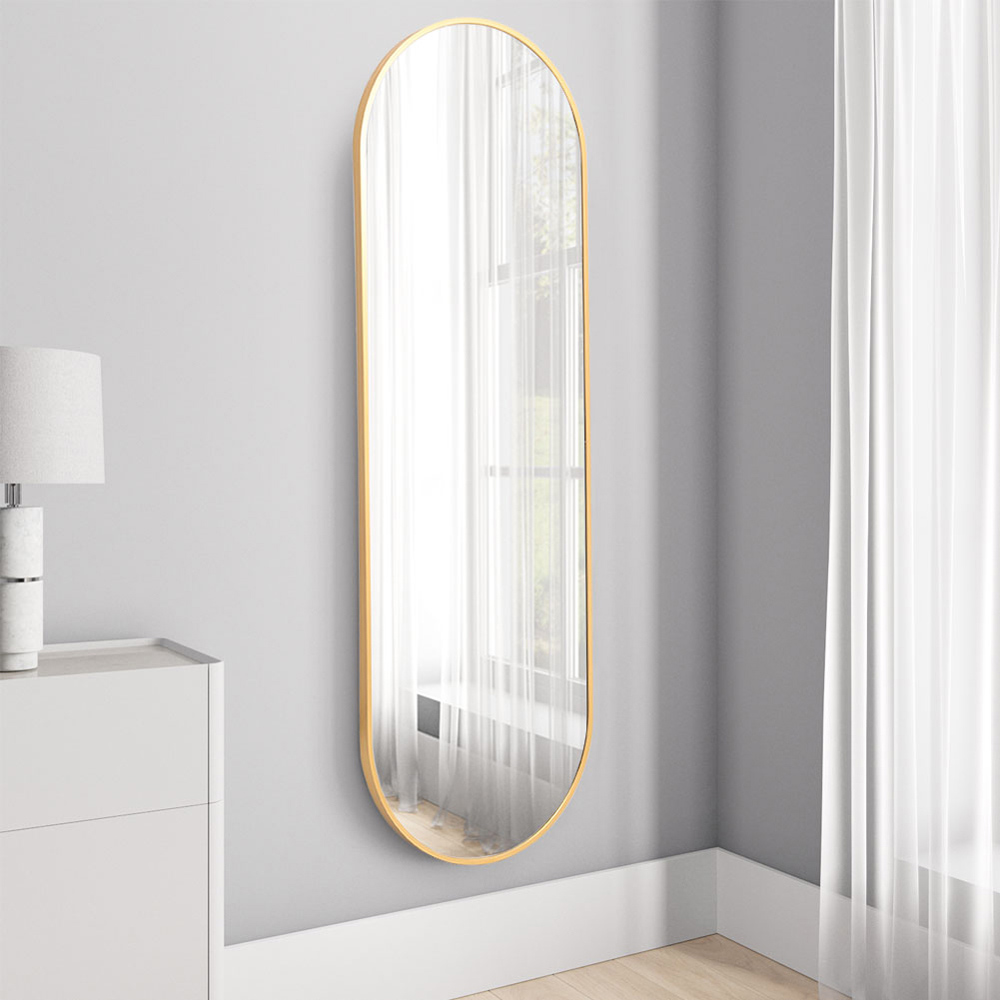 Living and Home Gold Oval Frame Full Length Wall Mirror 40 x 150cm Image 7