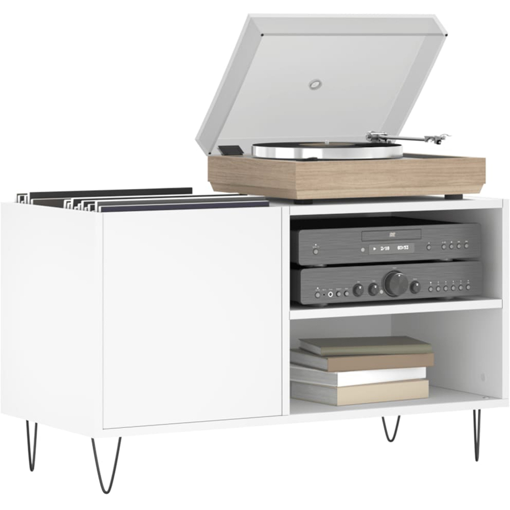 vidaXL 2 Shelf White Record Cabinet Image 3