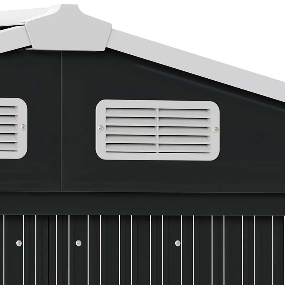 Living and Home 7 x 4ft 2 Door Anthracite Metal Garden Storage Shed Image 5