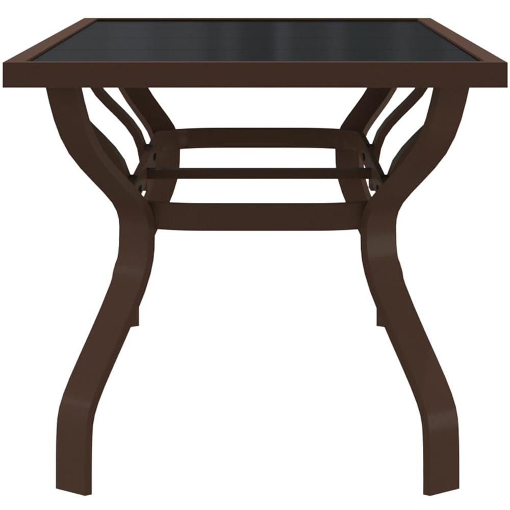 vidaXL 6 Seater Metal Rectangular Garden Dining Table Brown and Black Image 4