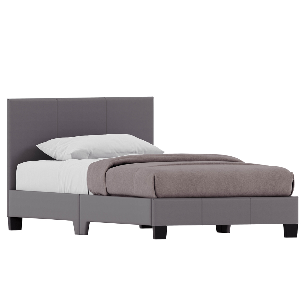 Vida Designs Lisbon Single Grey Faux Leather Bed Frame Image 2