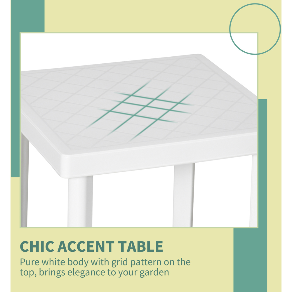 Outsunny White Square Side Table Image 5