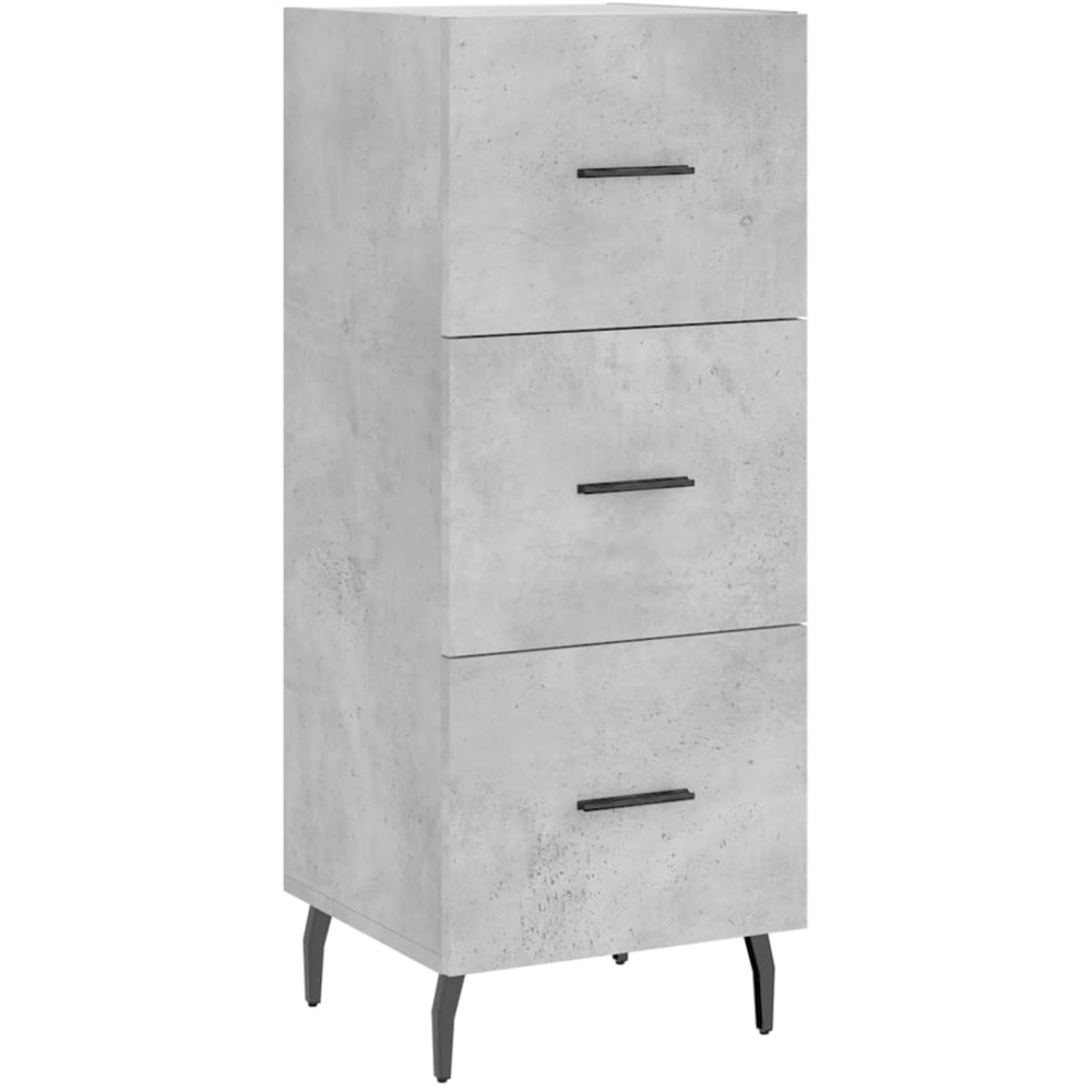 vidaXL Single Door 3 Drawer Concrete Grey Highboard Image 5