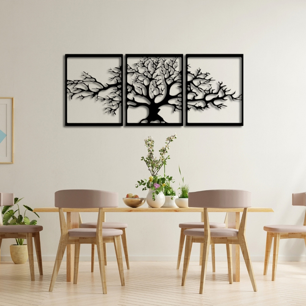 Decortie 3 Piece Tree of Life Triptych Metal Wall Art Set Image 3