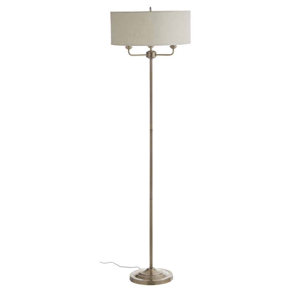 Grantham Floor Lamp Antique Brass Wilko