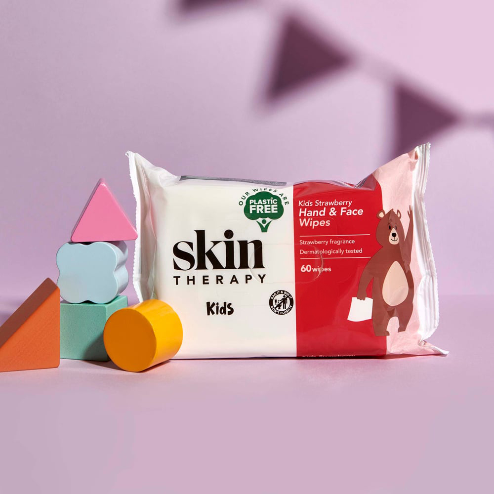 Skin Therapy Kids Strawberry Hand and Face Wipes 60 Pack Image 5