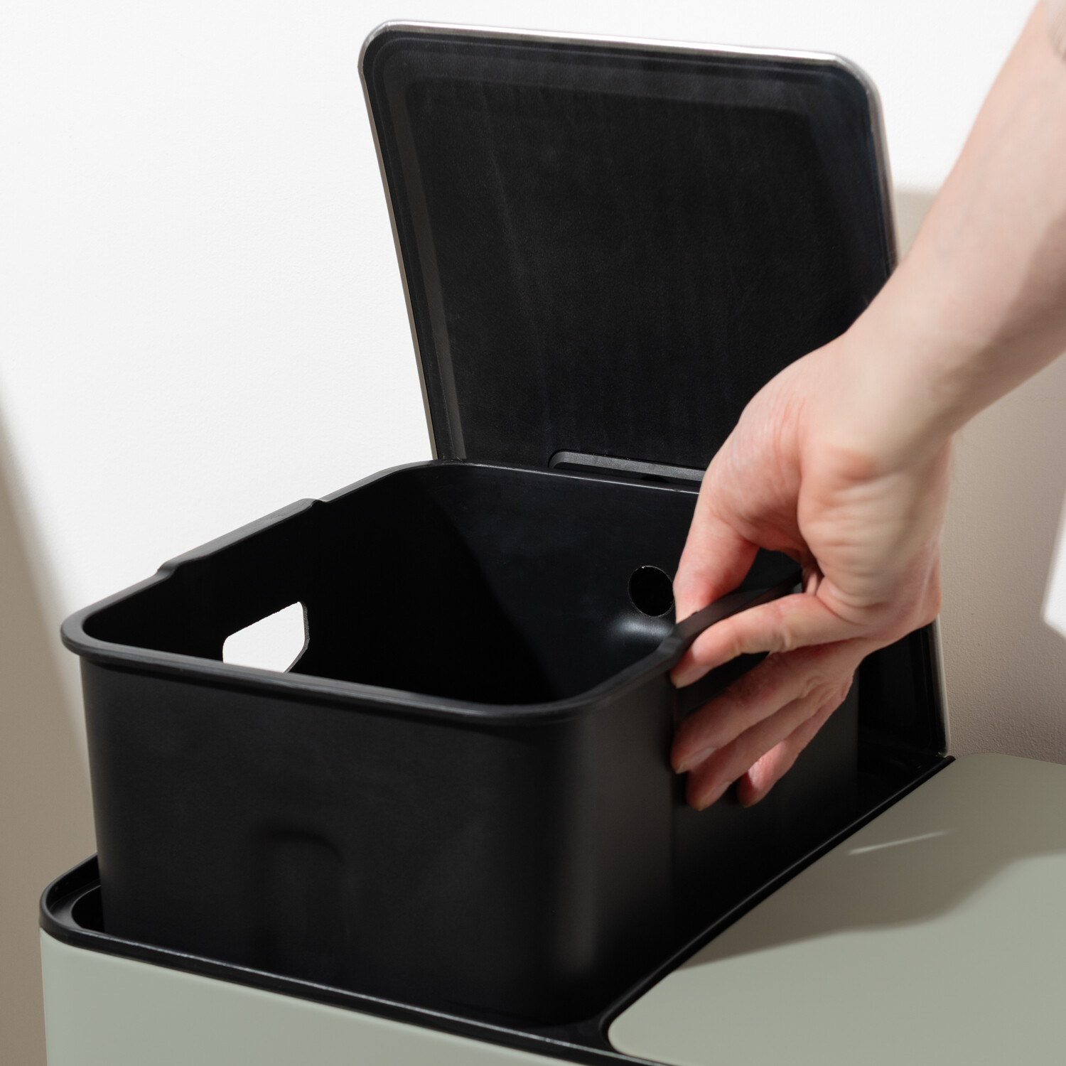 60L Double Recycling Pedal Bin Sage Green Image 5