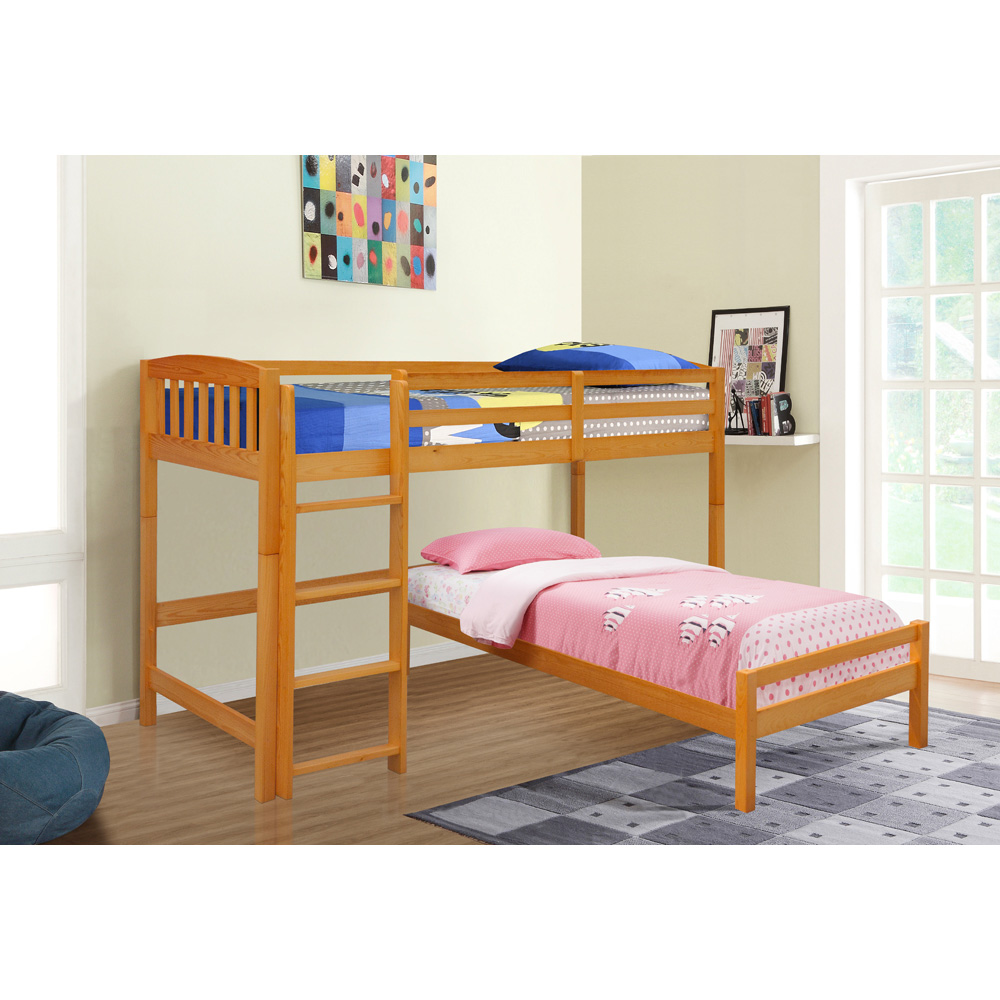 Comfy Living Caramel Detachable Wooden Bunk Bed Image 2