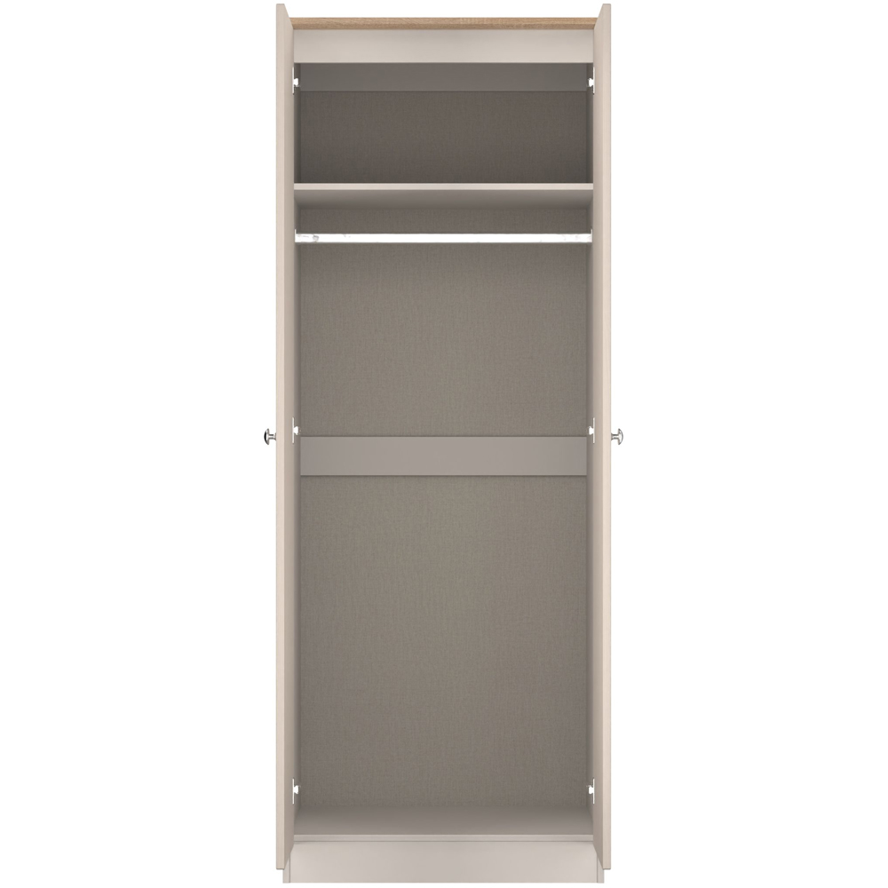 Crowndale Sussex 2 Door Kashmir Ash and Bardolino Oak Tall Wardrobe Ready Assembled Image 5