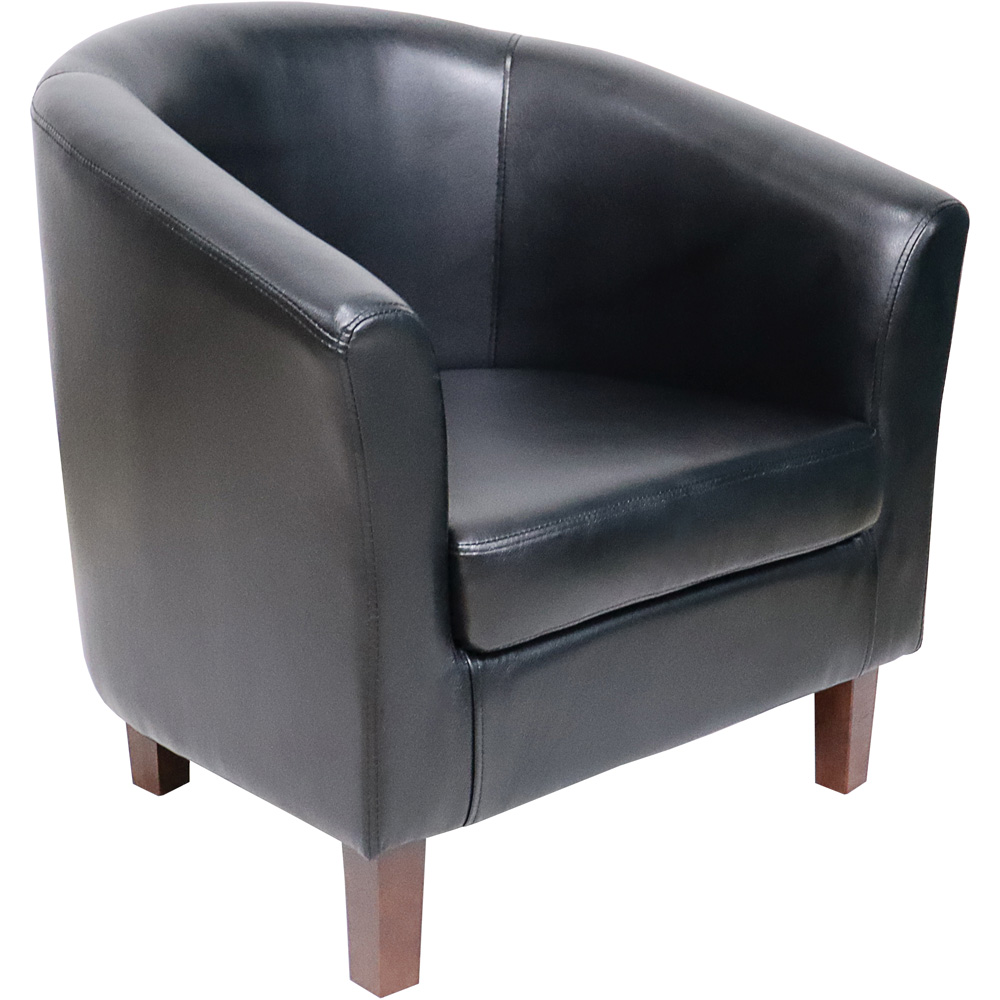 Brooklyn Black Faux Leather Tub Chair Image 3