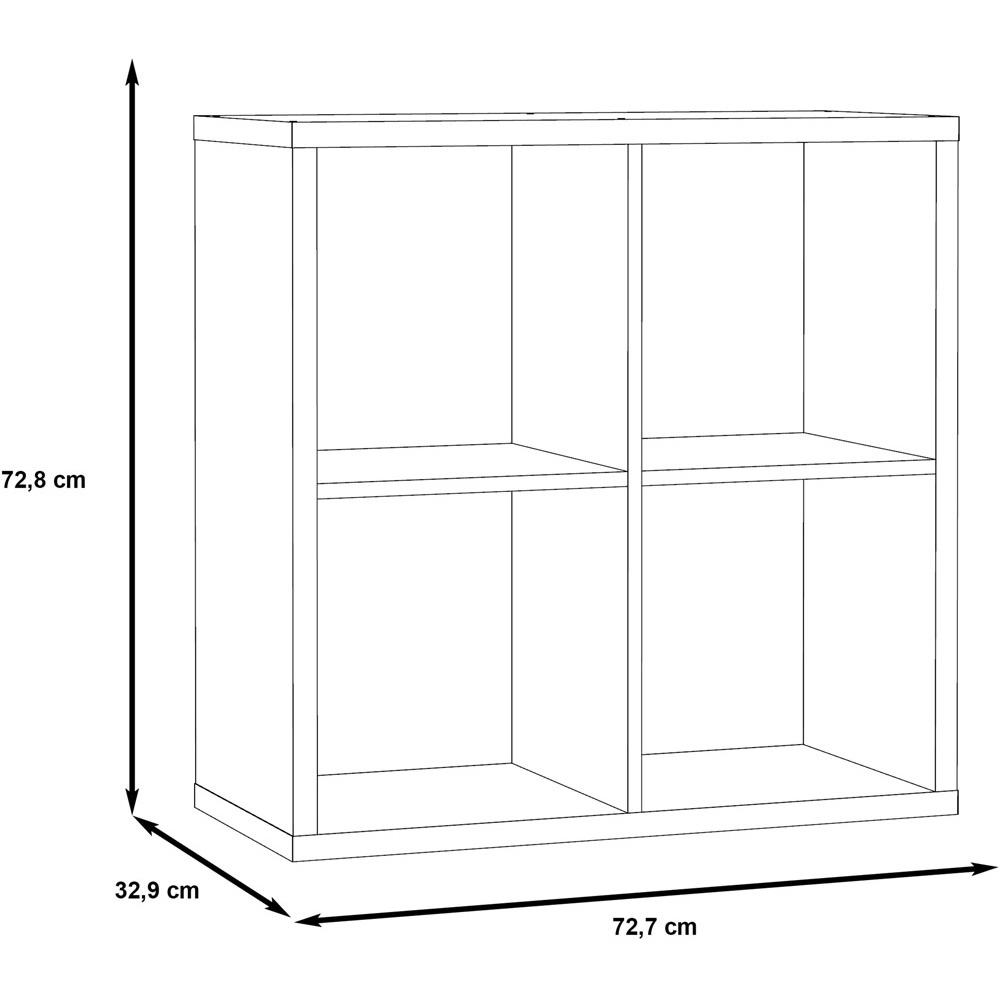 Florence Mauro 4 Shelf Concrete Grey Bookcase Image 5