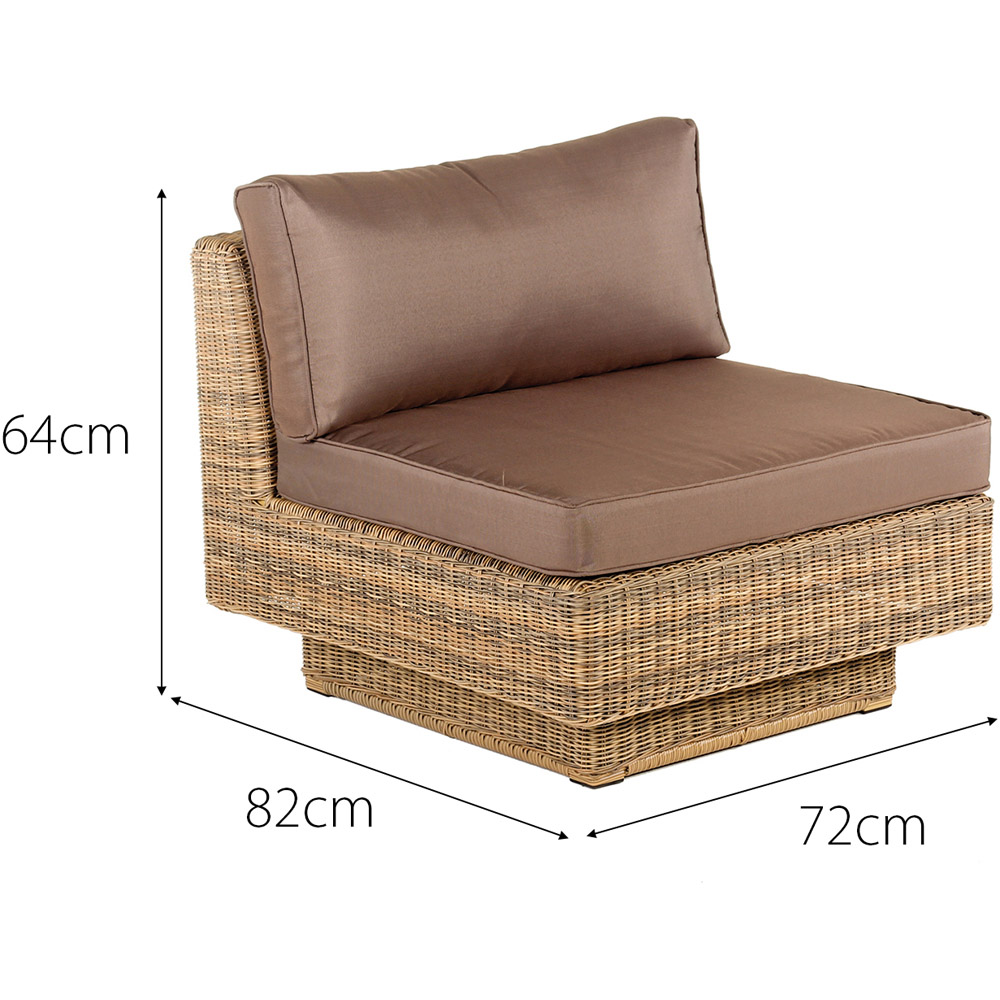 Cozy Bay Chicago 6 Seater Brown Cushion Deluxe Modular Rattan Lounge Set Image 7