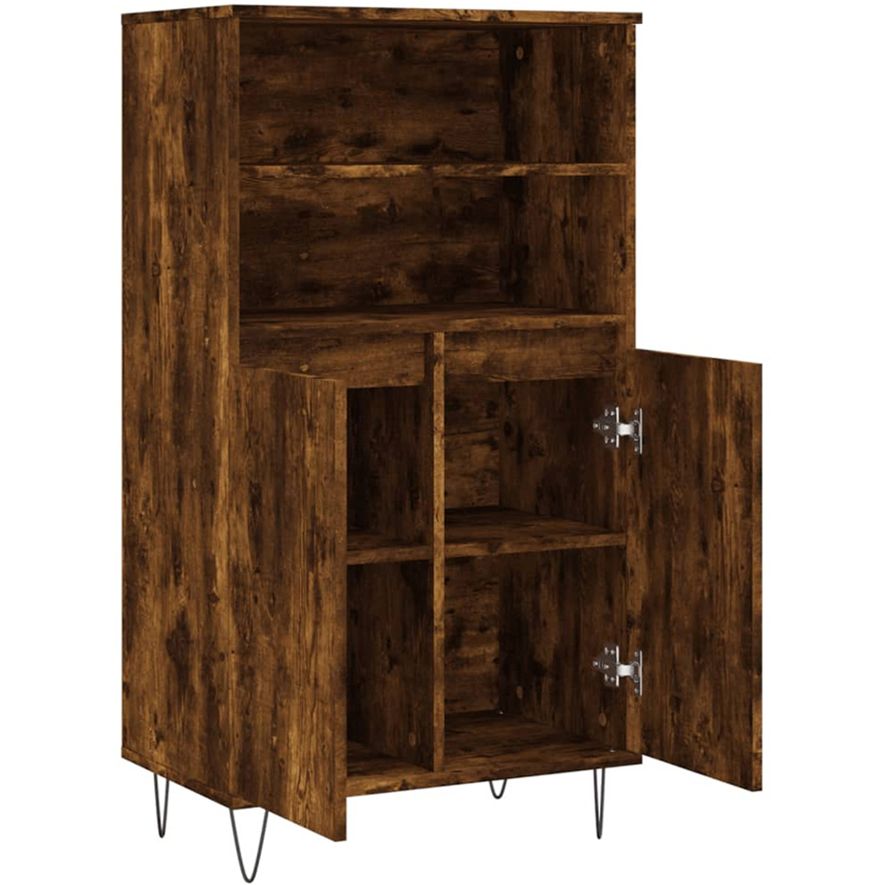vidaXL 2 Door 2 Shelf Smoked Oak Highboard Image 5