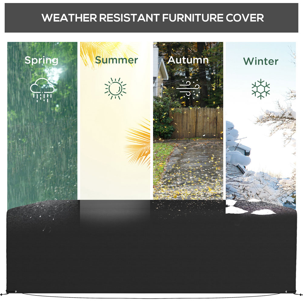 Outsunny Black Wicker Rattan Garden Furniture Cover 245 x 165 x 66cm Image 6