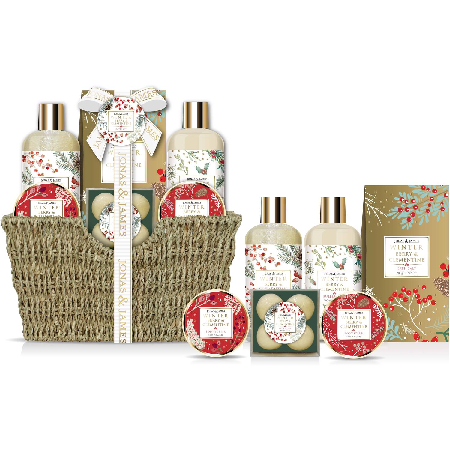 Winter Berry and Clementine Basket Set Image