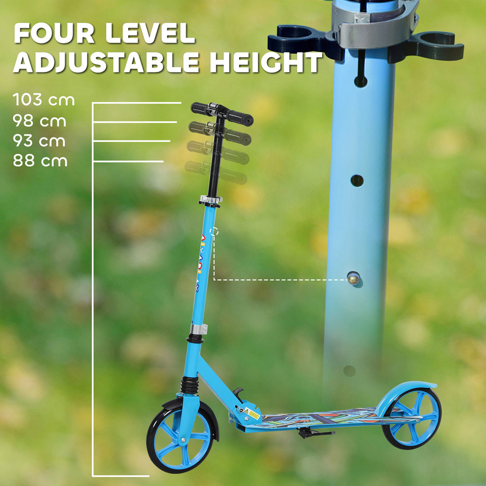 Tommy Toys AIYAPLAY Blue Adjustable Handlebar Foldable Kids Kick Scooter Image 8