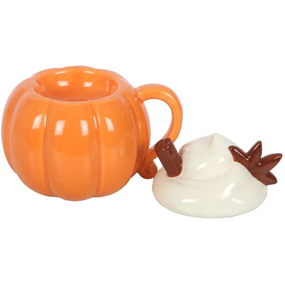Marco Paul Cream Pumpkin Ceramic Halloween Oil Burner and Wax Warmer with Whipped Cream Lid Image 2