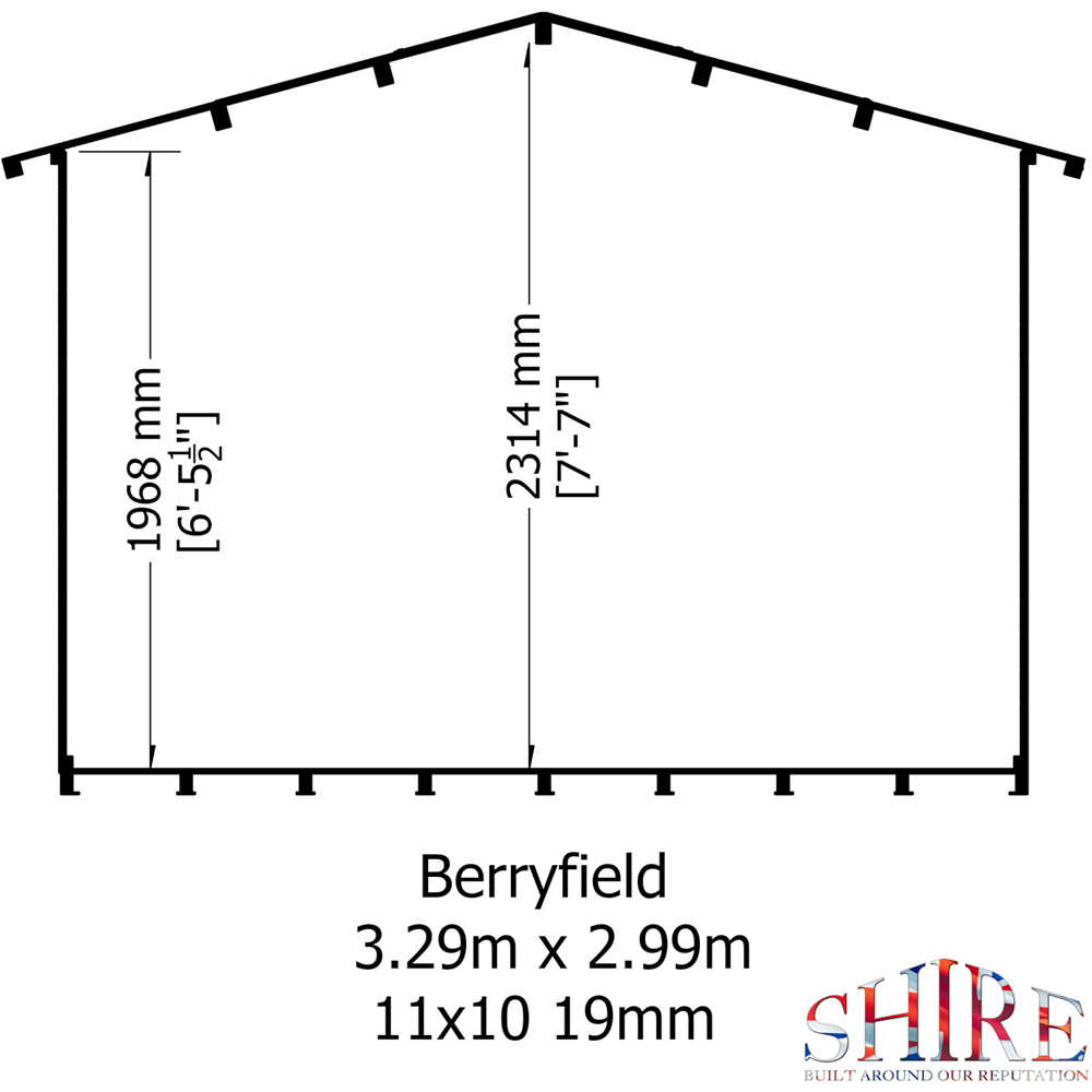 Shire Berryfield 11 x 10ft Wooden Log Cabin Image 7