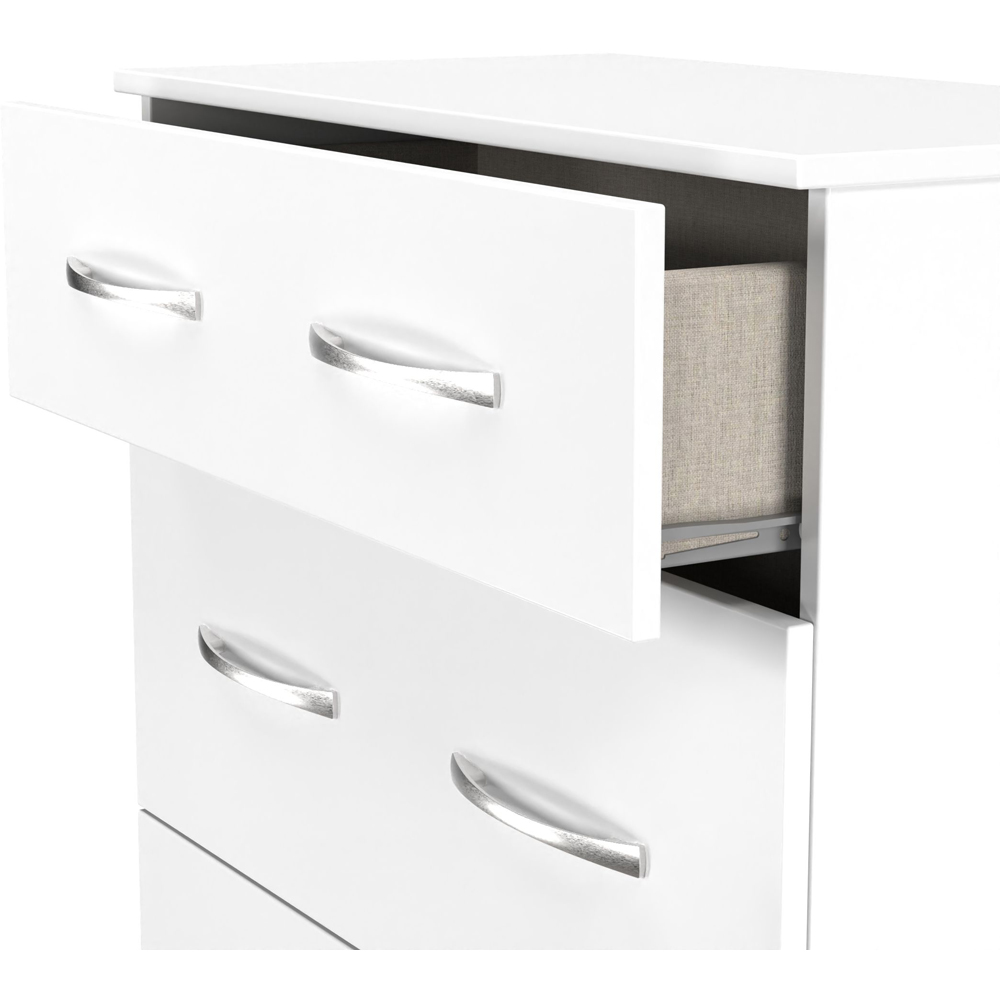 Crowndale Avon 3 Drawer Matt White Deep Chest of Drawers Ready Assembled Image 6