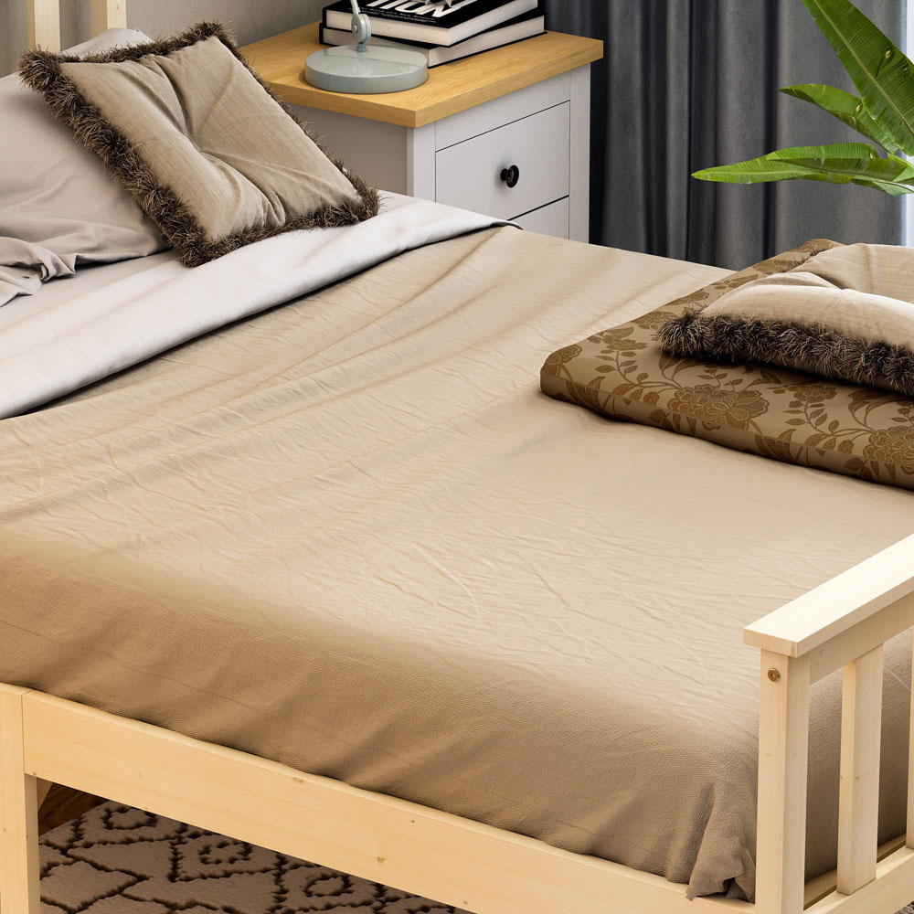 Vida Designs Milan Double Pine High Foot Wooden Bed Frame Image 5