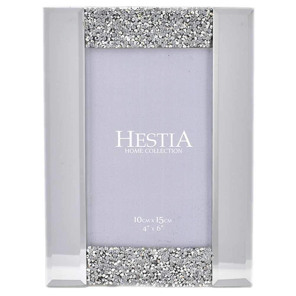 Hestia Diamante and Mirrored Photo Frame 4 x 6inch Image 1