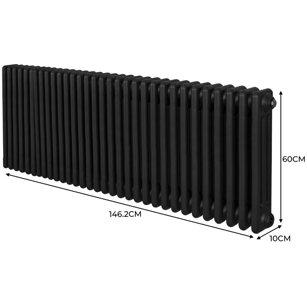 Monster Shop 7699 BTU Black Traditional 3 Column Radiator 600 x 1462mm Image 6