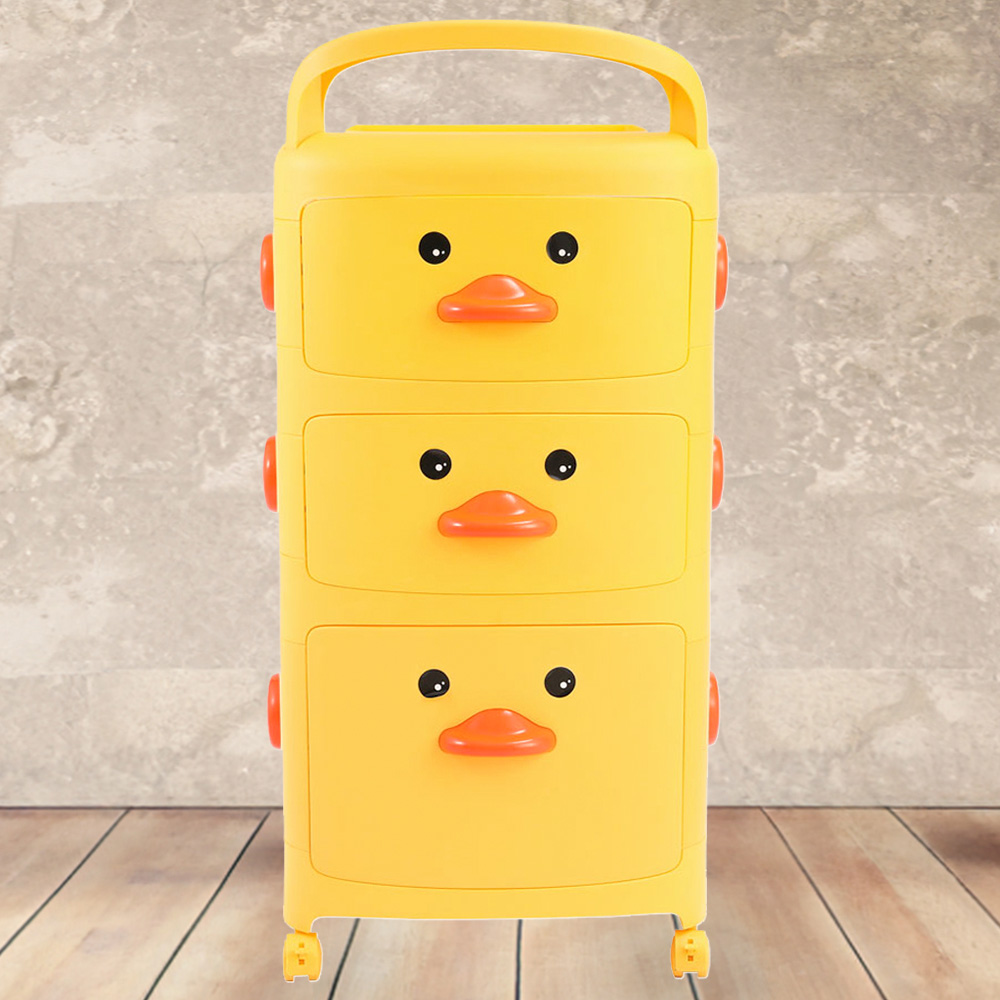 Living and Home 3 Tier Duck Storage Cart with Wheels Image 1