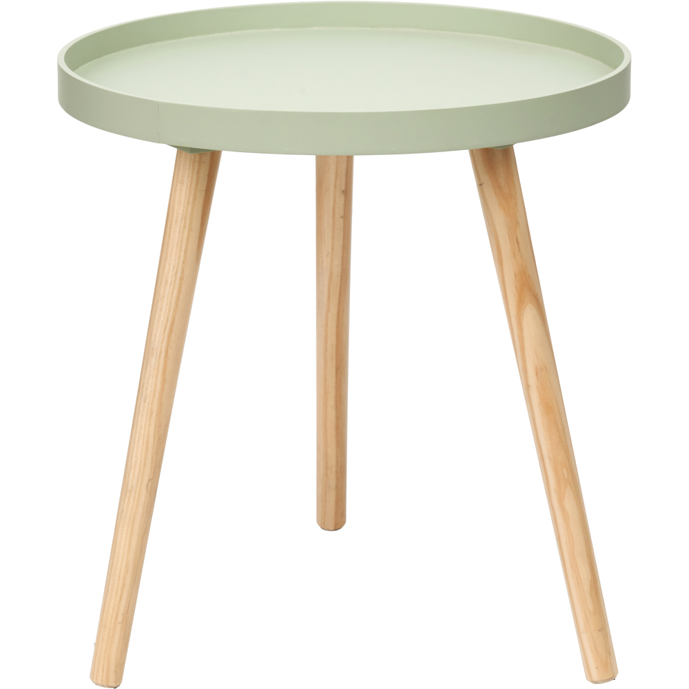 Pacific Lifestyle Halston Sage Green Wood Veneer and Natural Pine Wood Side Table Image 2