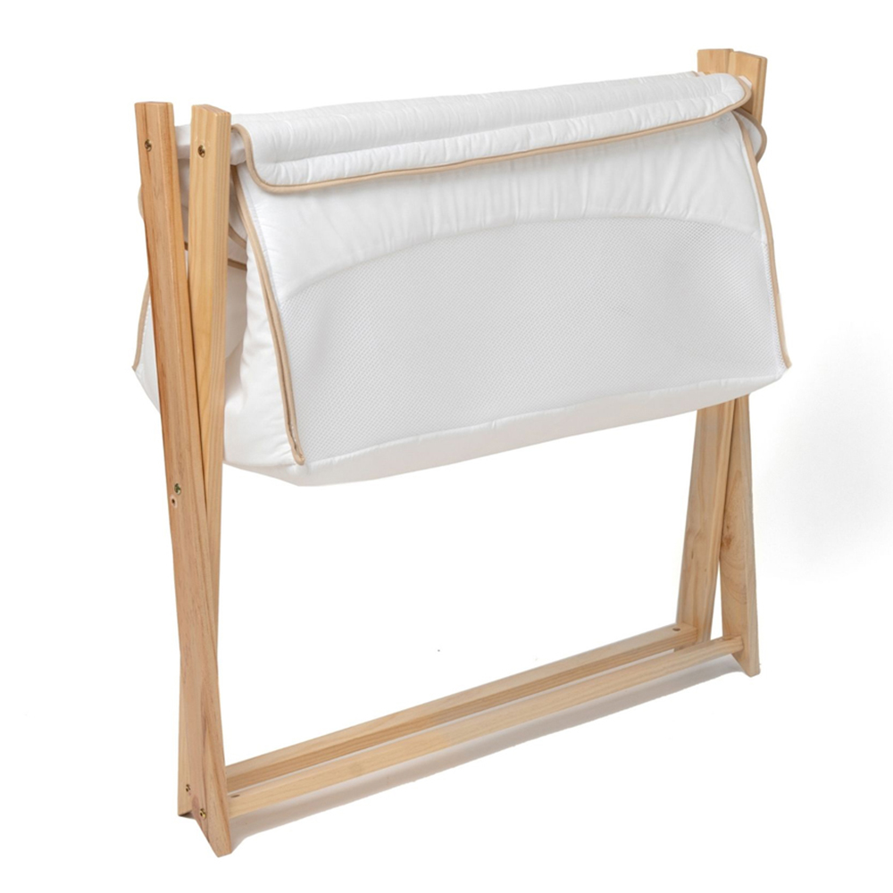 Clair de Lune Baby White Organic Foldable Crib Image 3