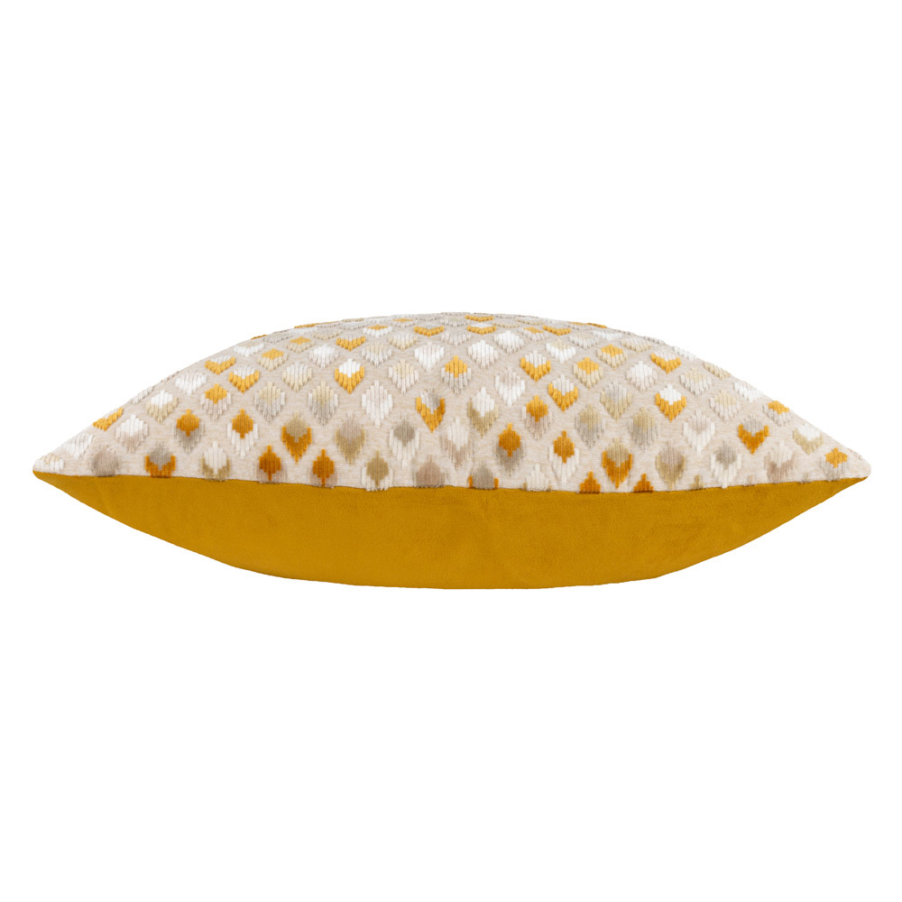 Paoletti Lexington Gold Velvet Jacquard Cushion Image 3