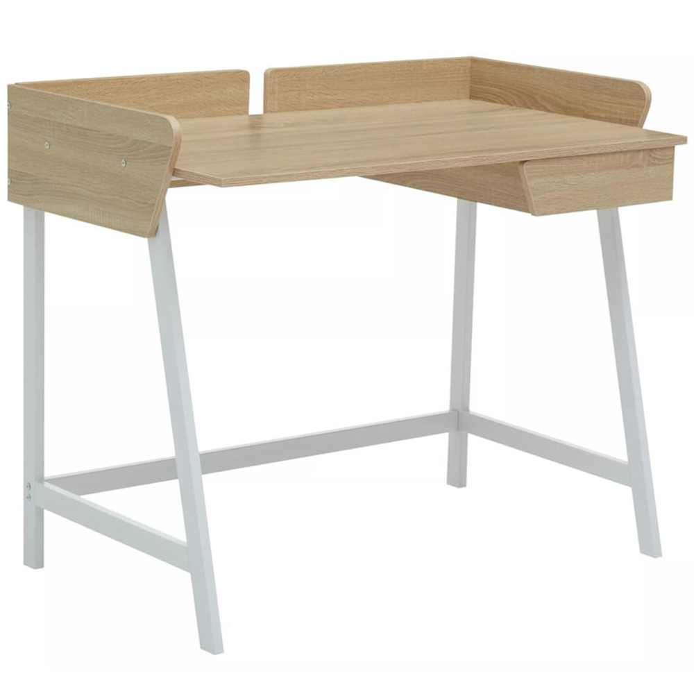 Premier Housewares Bradbury Single Drawer Natural Oak Desk Image 2