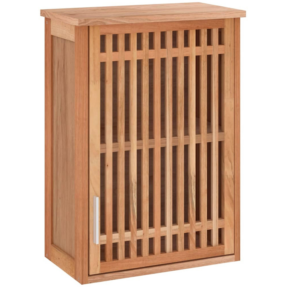 vidaXL Single Door Solid Walnut Wood Wall Mounted Bathroom Cabinet Image 2