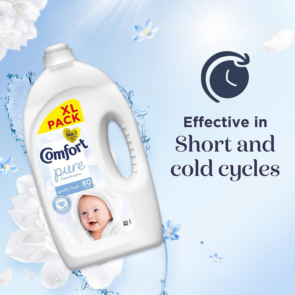 Comfort Pure Gently Fresh Hypoallergenic Fabric Conditioner 80 Washes 2.4L 4 Pack Image 5