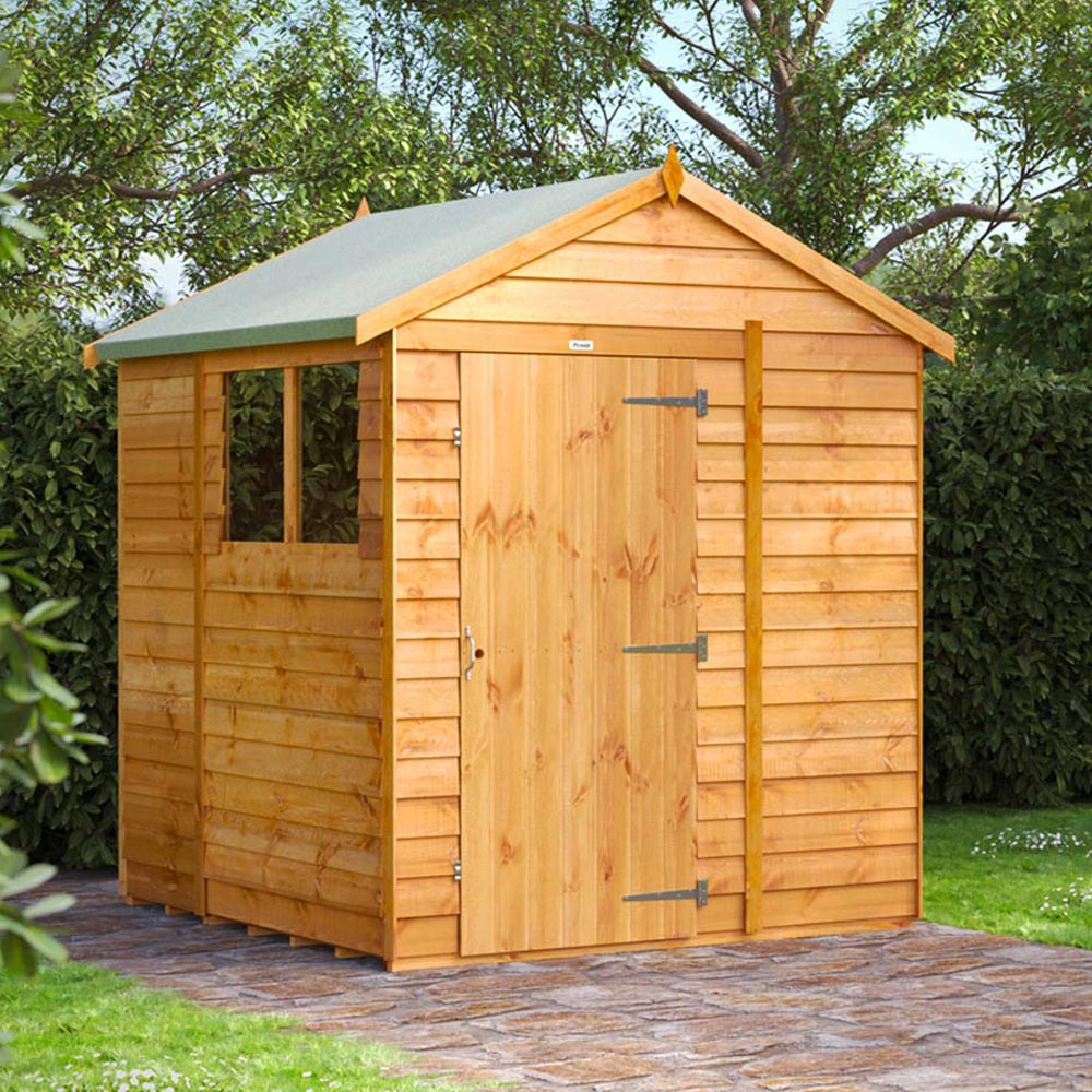Power Sheds 6 x 6ft Overlap Apex Wooden Shed with Window Image 2