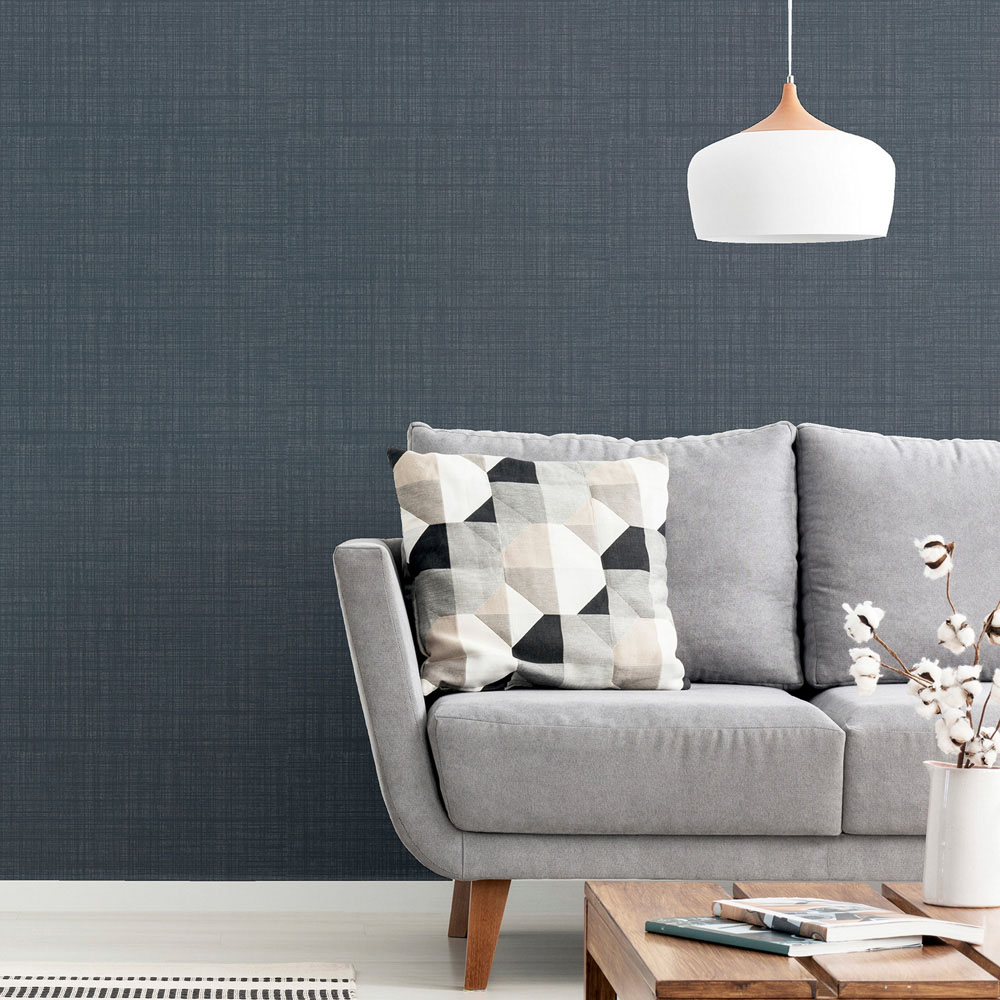 Arthouse Weave Textured Dark Grey Wallpaper Image 4