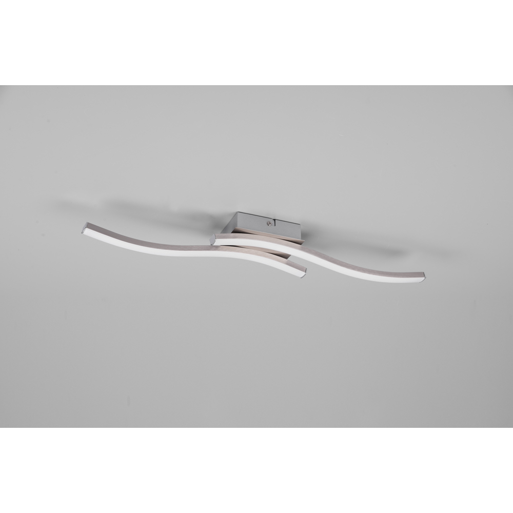 TRIO Route Matt Nickel 2 Light LED Ceiling Light Image 4
